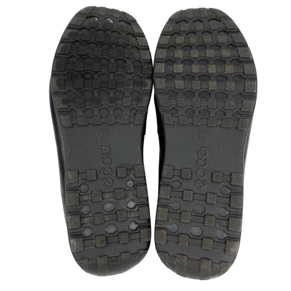 Ecco Moc Dip Classic Driving Loafers Shoes Black 41 7 Slip On - Picture 5 of 10